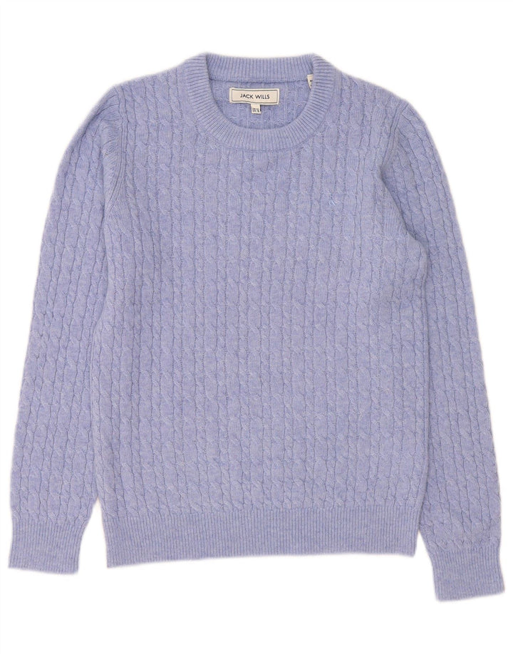 Pulover Jack Wills pentru femei cu decolteu rotund din lână violet mediu UK 12