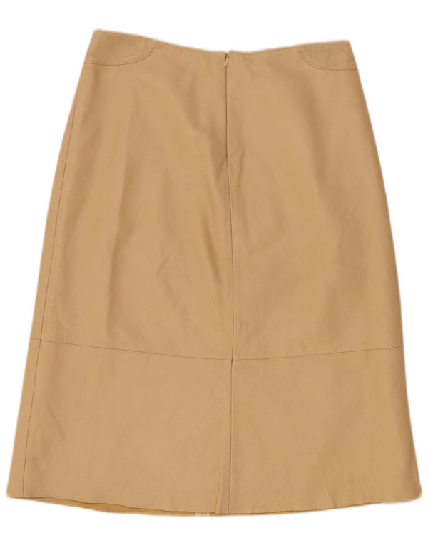 Fusta din piele vintage pentru femei UK 12 Medium W28 Bej