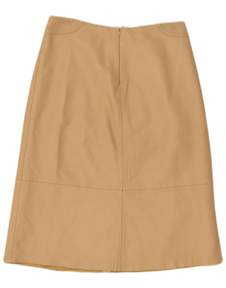 Fusta din piele vintage pentru femei UK 12 Medium W28 Bej