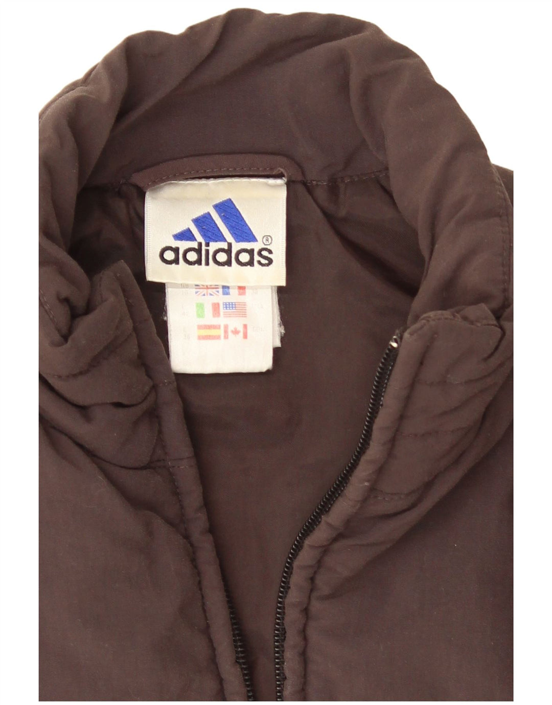 Gilet căptușit pentru femei Adidas UK 10 Small Brown Poliamidă