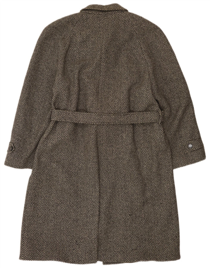 Pardesiu Crombie Aberdeen pentru bărbați Marea Britanie 42 XL Lână nouă, gri Herringbone