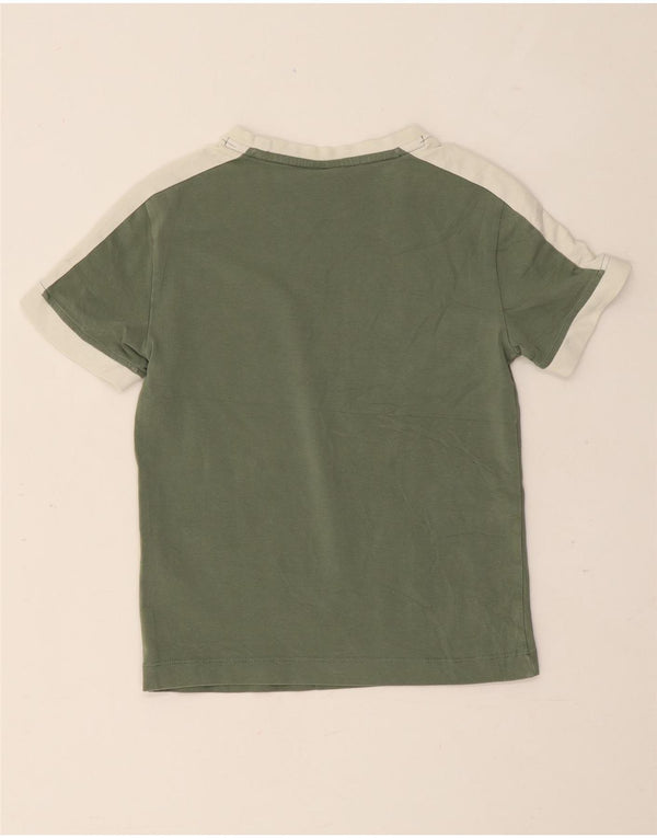 Puma Tricou Crop Top pentru femei UK 8 Small Green Colorblock Bumbac