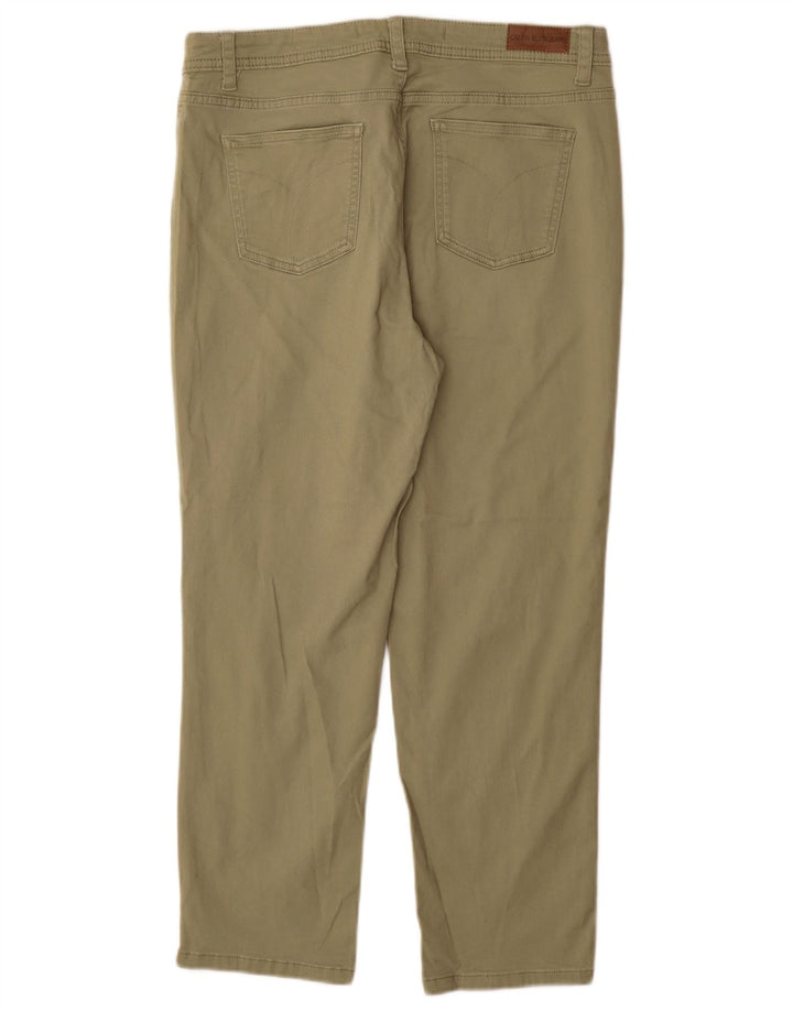 Pantaloni casual conici pentru femei CALVIN KLEIN US 10 Large W30 L27 Verde