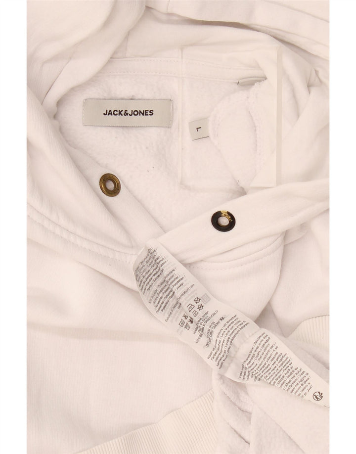Pulover Jack & Jones pentru bărbați, mare, alb, din bumbac