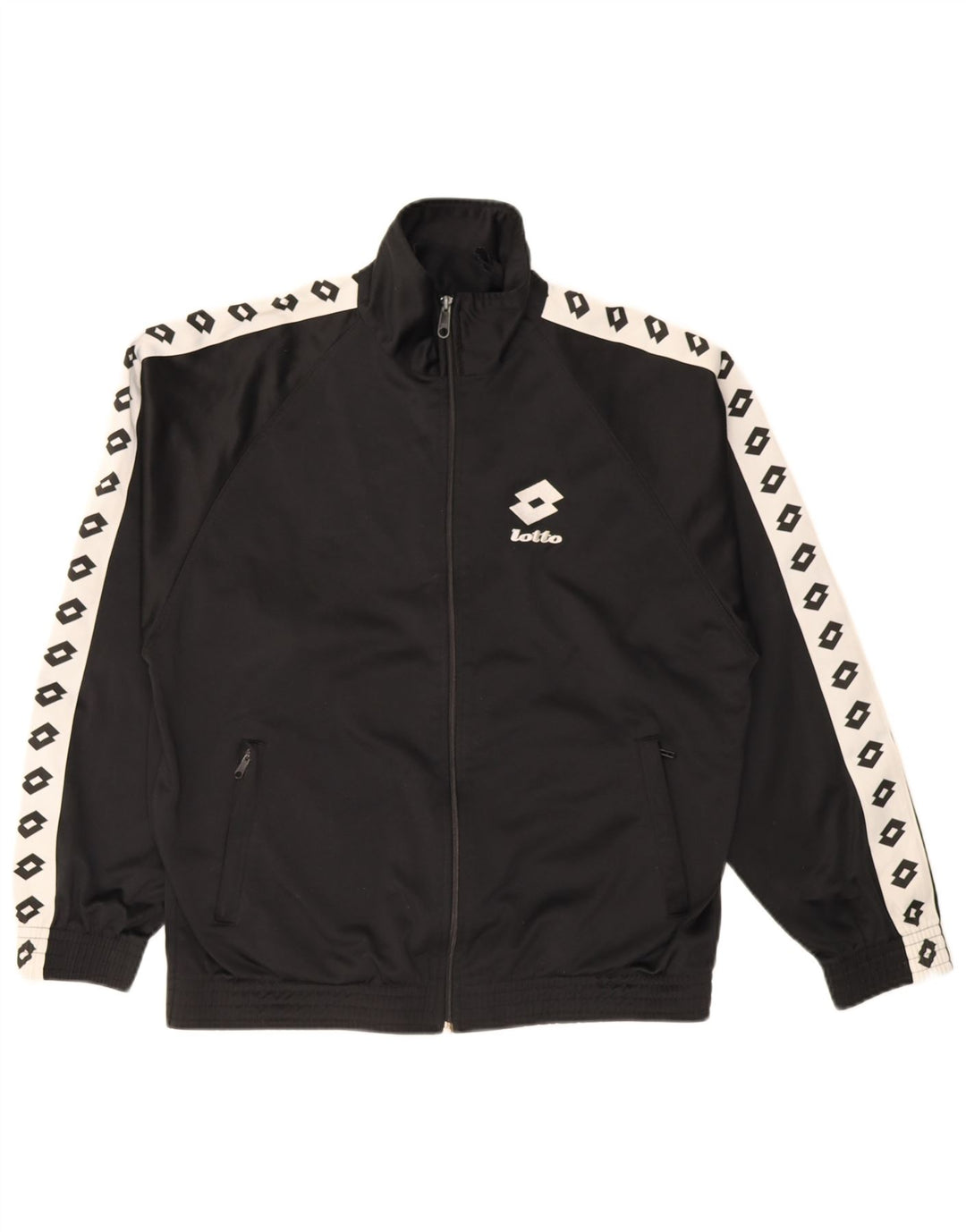Jachetă de trening grafică Lotto pentru bărbați, mare, neagră
