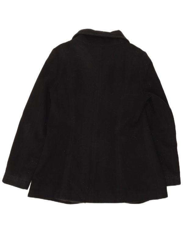 Blazer pentru femei Zara cu 3 nasturi, UK 14, lână mare, neagră