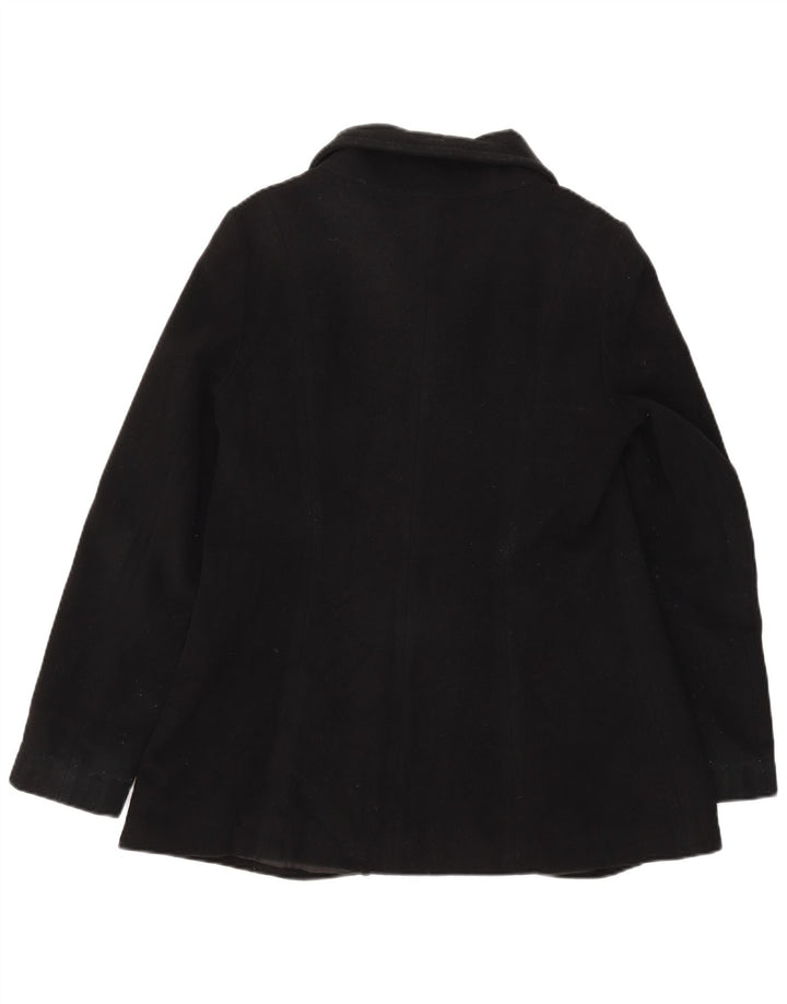 Blazer pentru femei Zara cu 3 nasturi, UK 14, lână mare, neagră