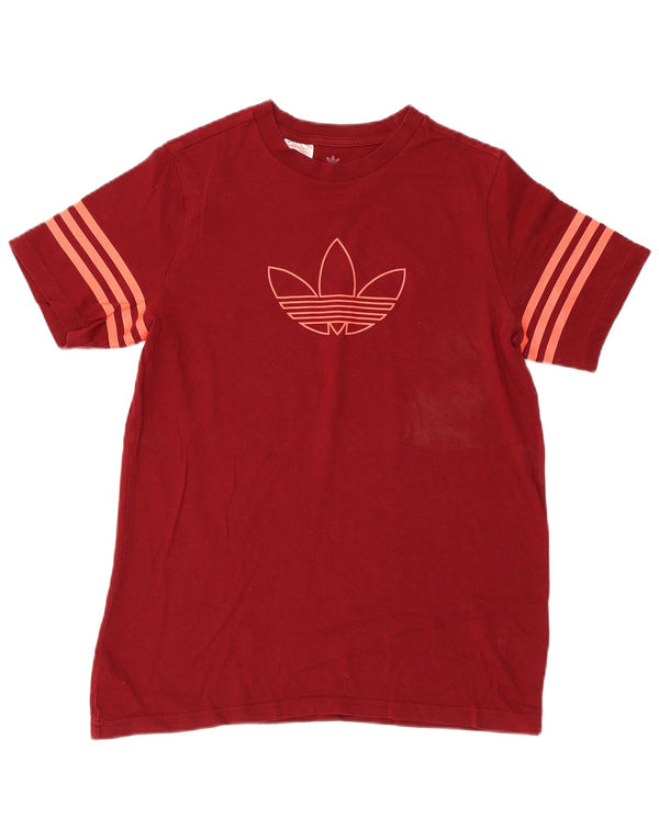 Tricou cu grafică obișnuită pentru băieți Adidas Top 14-15 ani Bumbac Burgundia Sport