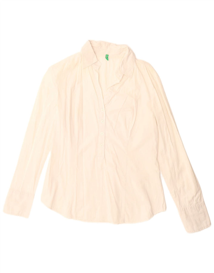 Pulover pentru femei Benetton UK 16, mare din bumbac alb