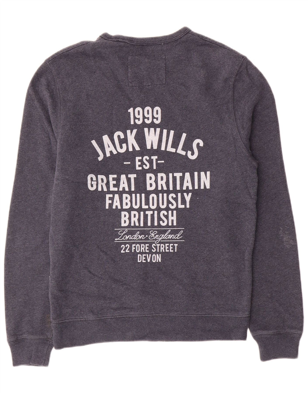 Hanorac cu grafic Jack Wills pentru bărbați Pulover mediu din bumbac bleumarin