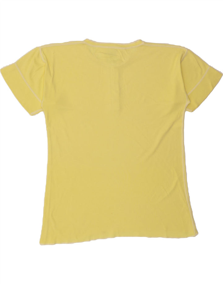 BENETTON Mens T-Shirt Top Medium Yellow Cotton Vintage Benetton and Second-Hand Benetton from Messina Hembry 