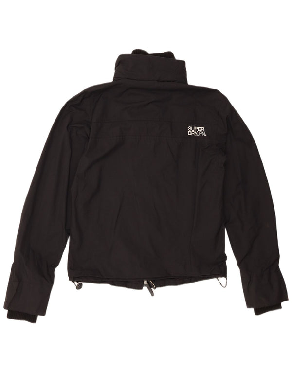 SUPERDRY Jachetă de ploaie grafică pentru femei UK 14 Medium Black Nylon