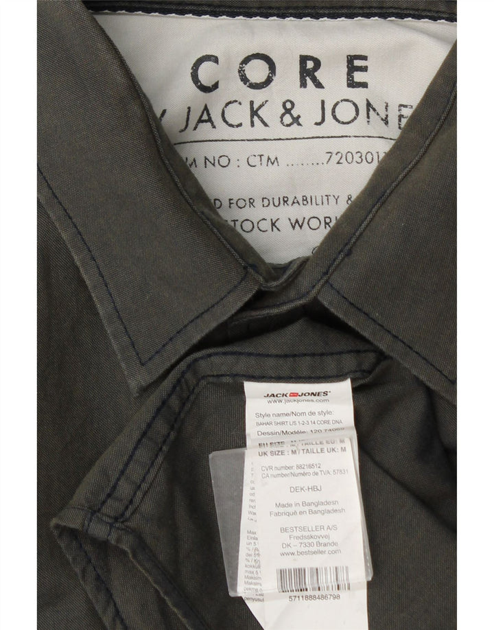 Cămașă Jack & Jones pentru bărbați, bumbac mediu kaki