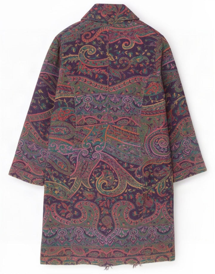East pardesi deschis pentru femei UK 14 Medium Multicolored Paisley Wool