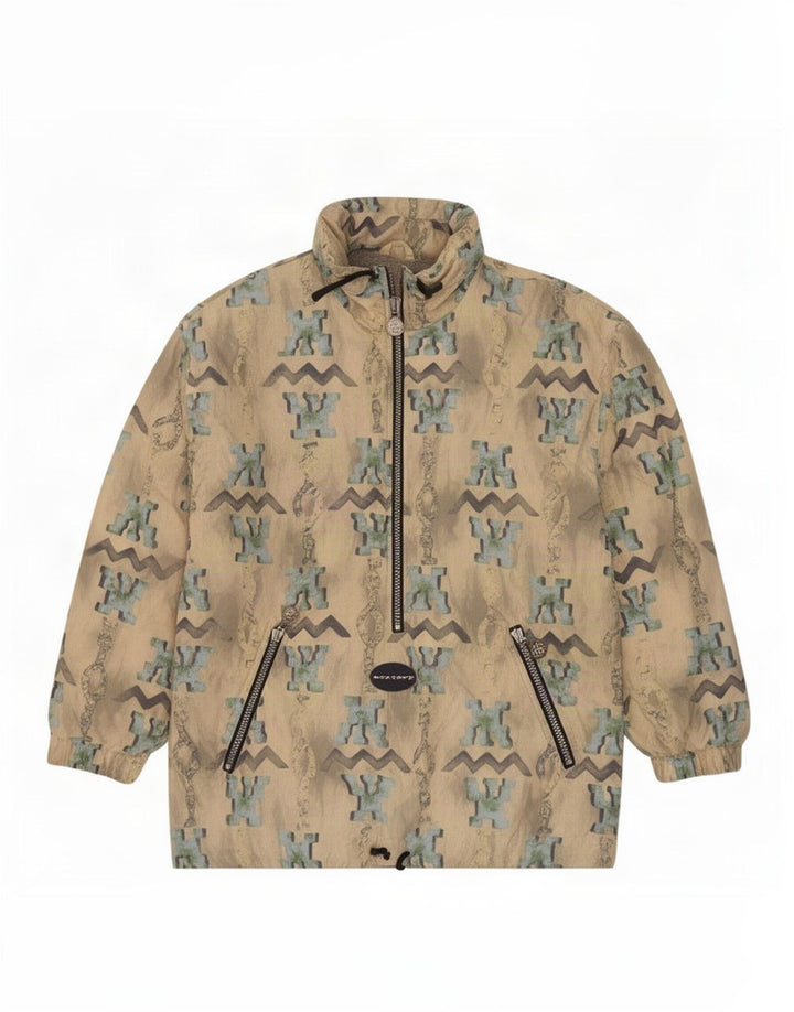 Jachetă Anorak pentru bărbați Exxtasy, cu model abstract, cu o formă lejeră, UK 36, mică, alb