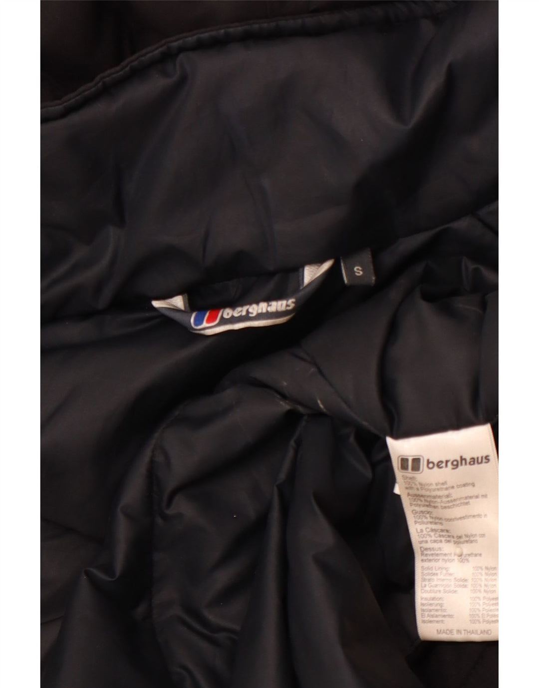 Jachetă de ploaie cu glugă pentru bărbați BERGHAUS UK 36 Nylon negru mic