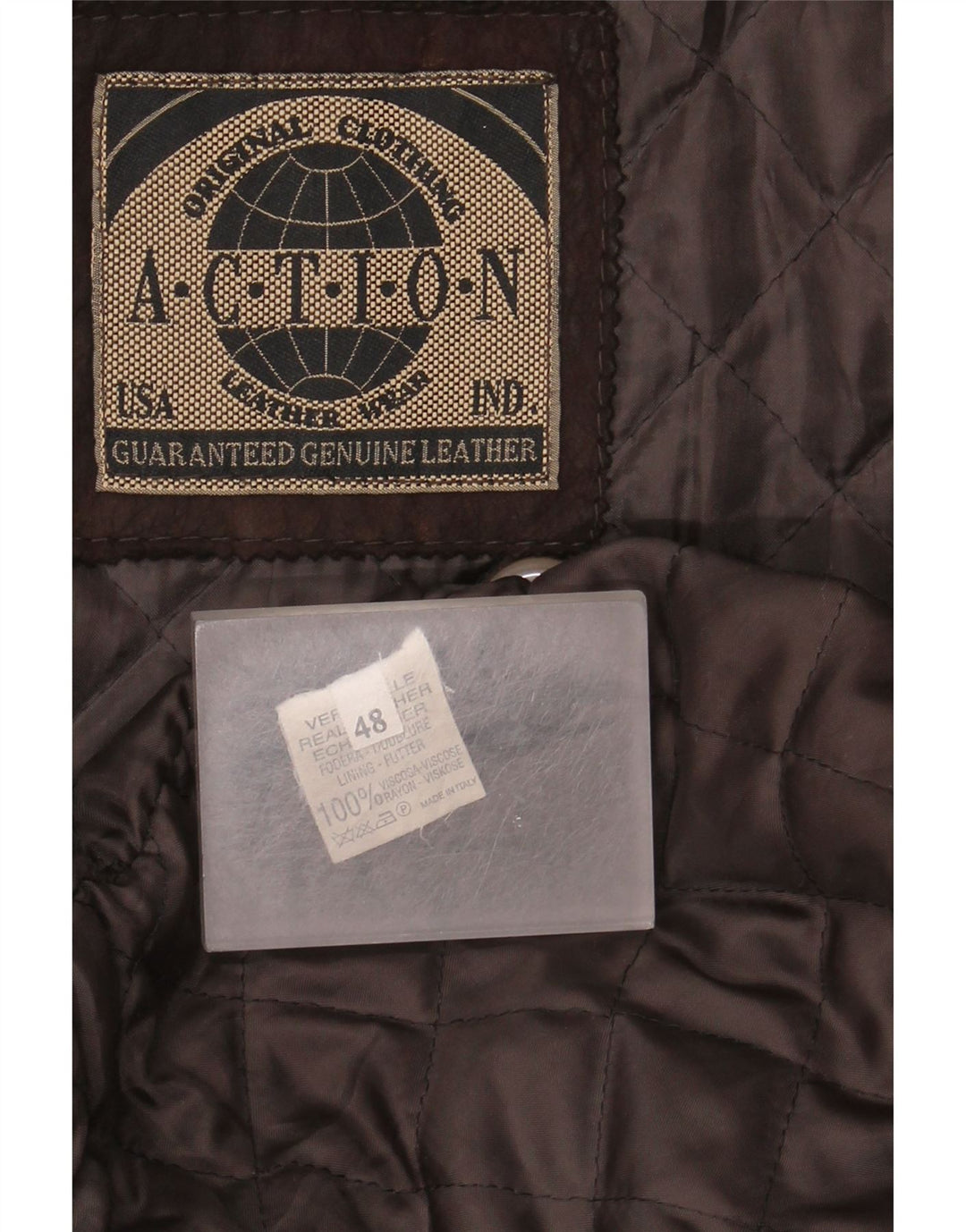 Geaca de piele vintage pentru barbati IT 48 piele maro medie