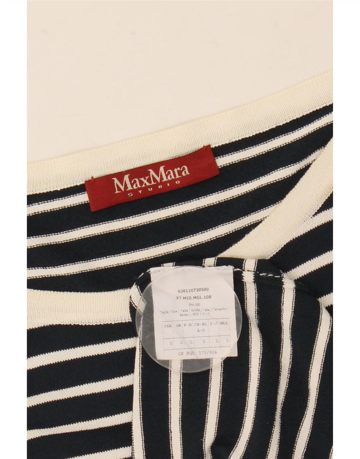 Top pentru femei Max Mara cu mânecă lungă UK 16 mare bleumarin cu dungi