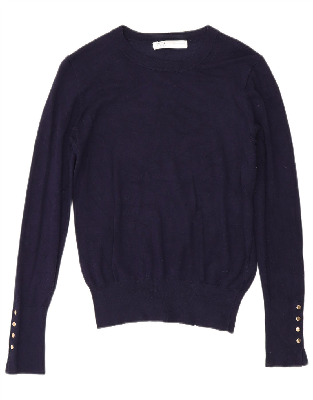 Pulover pentru femeie Zara cu gât de barcă UK 12 Medium Bleumarin