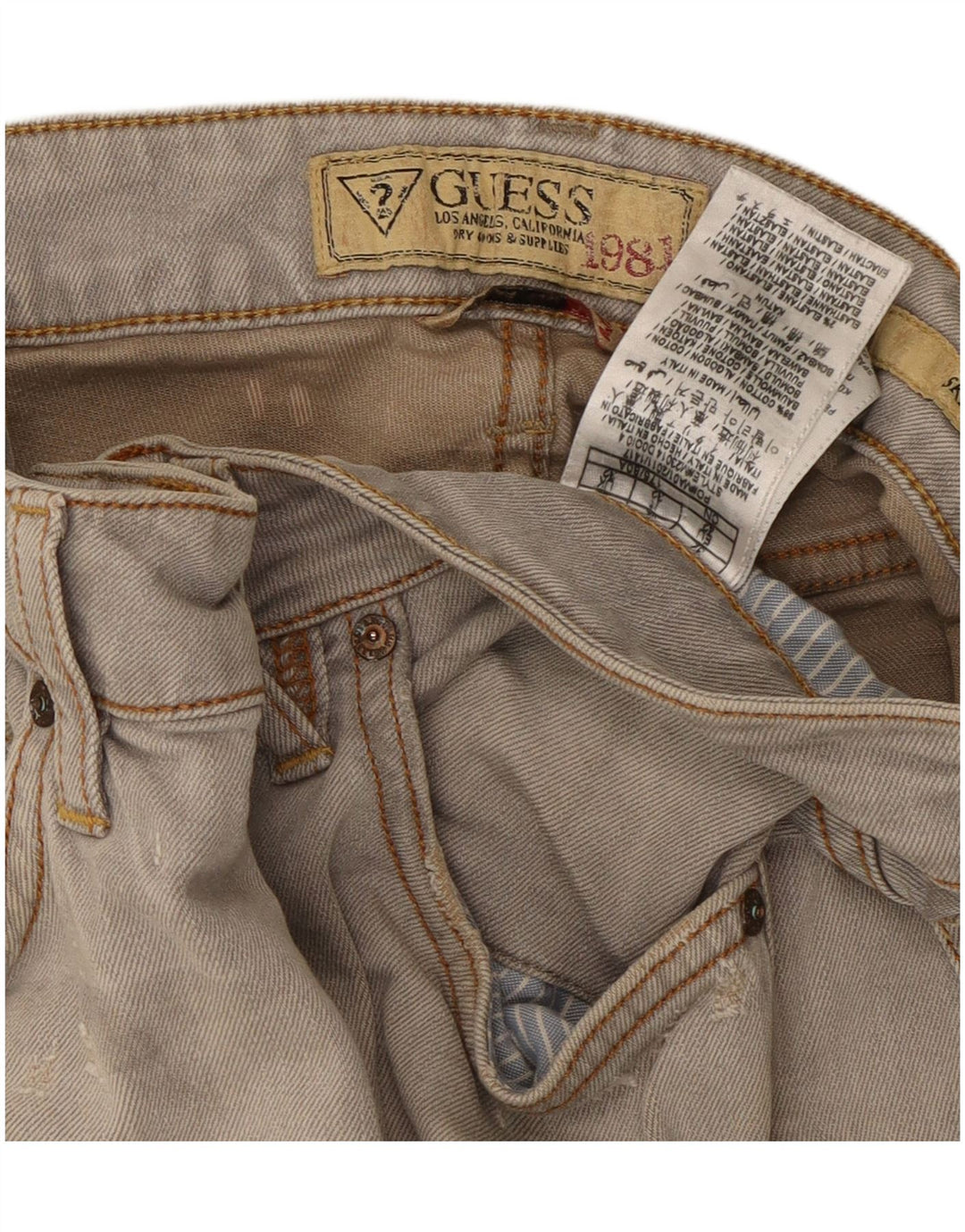 Blugi skinny pentru bărbați GUESS Distressed W32 L32 bumbac gri