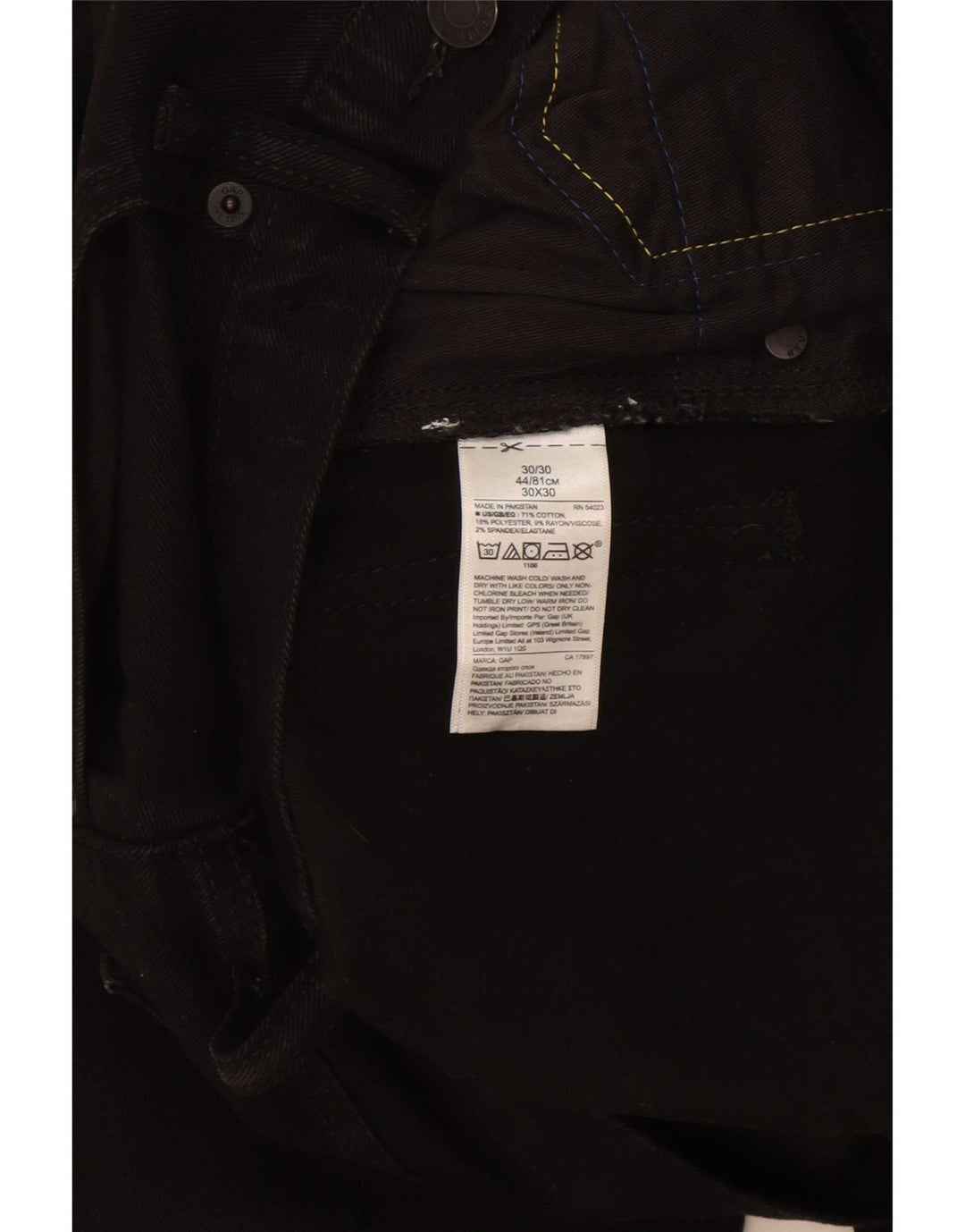 Blugi subțiri pentru bărbați Gap W30 L30 bumbac negru