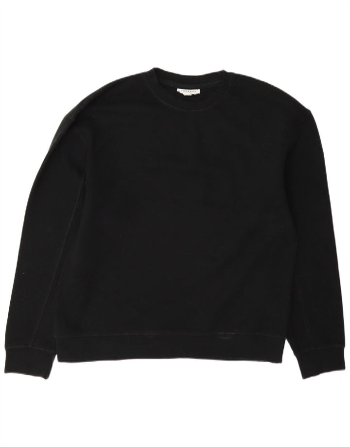 Pulover supradimensionat pentru femei Topshop UK 10 Bumbac negru mic