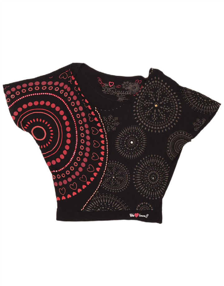 Bluză cu grafică supradimensionată pentru femei Desigual UK 14 Medium Black Geometric