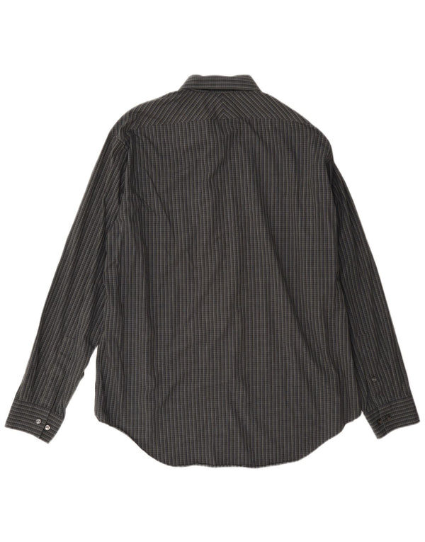Cămașă pentru bărbați Calvin Klein Slim Fit Mărimea 17 XL Bumbac cu carouri gri