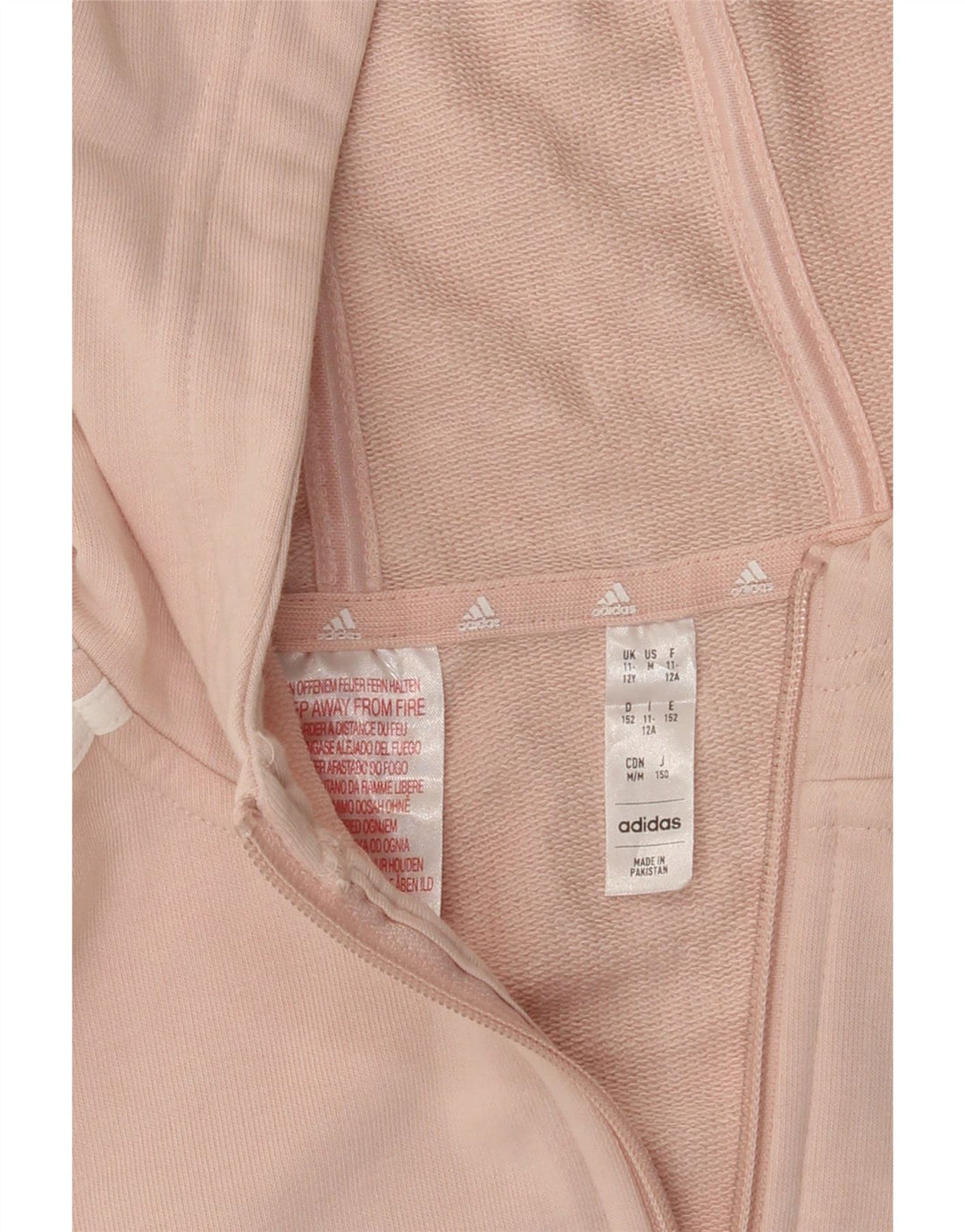 Pulover ADIDAS pentru fete, cu fermoar, 11-12 ani, roz