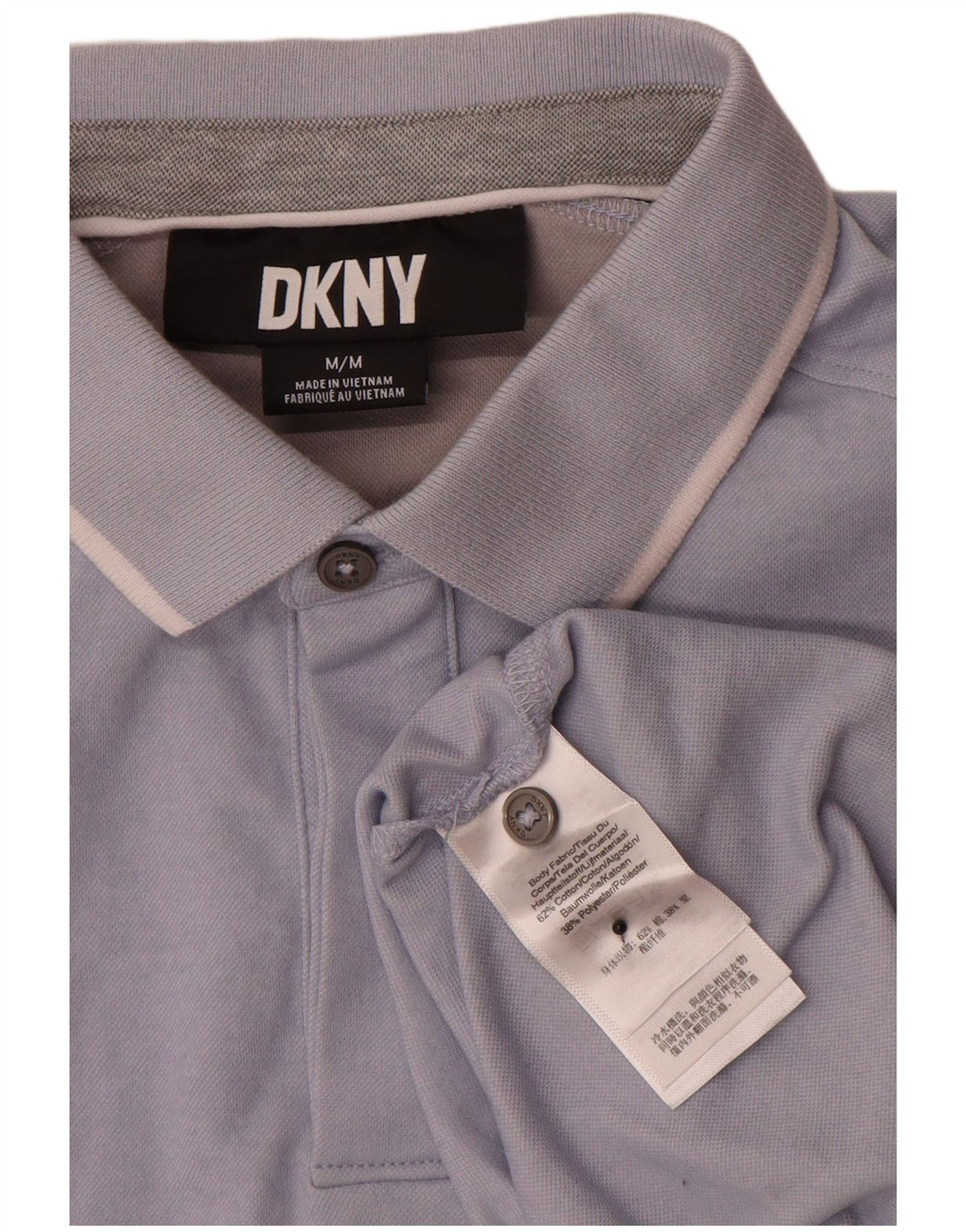 Tricou polo pentru bărbați Dkny, bumbac albastru mediu