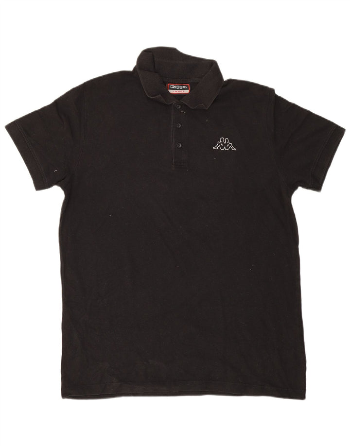 Cămașă polo pentru bărbați Kappa, bumbac negru mare