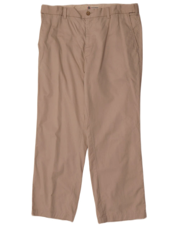Marks & Spencer Mens Straight Chino Trousers W36 L29 Beige Cotton