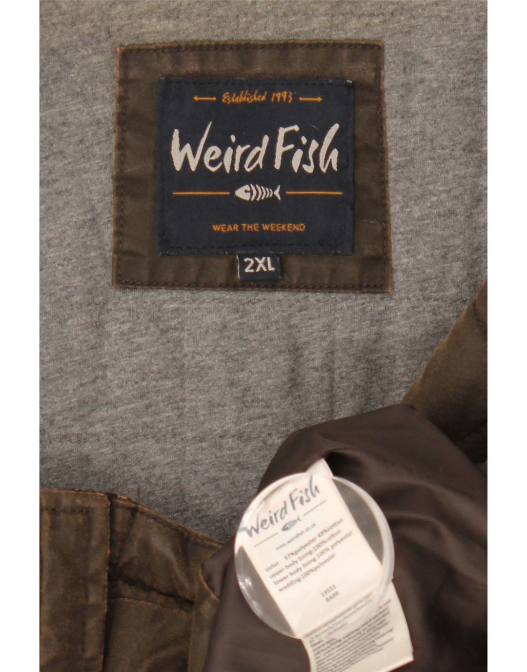 Gilet căptușit pentru bărbați Weird Fish UK 44 2XL Maro Poliester