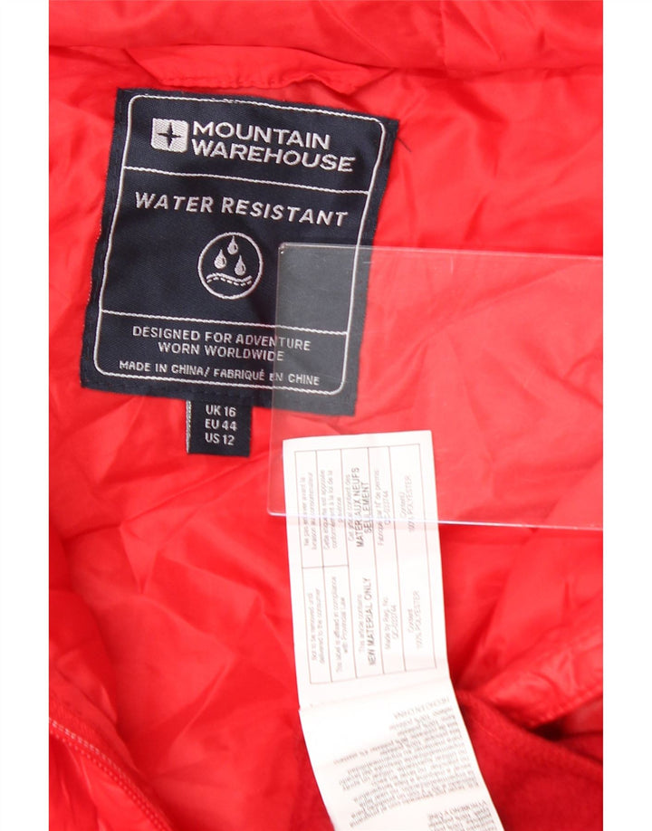 MOUNTAIN WAREHOUSE Womens Hooded Padded Jacket UK 16 Large  Red Polyester Vintage Mountain Warehouse and Second-Hand Mountain Warehouse from Messina Hembry 