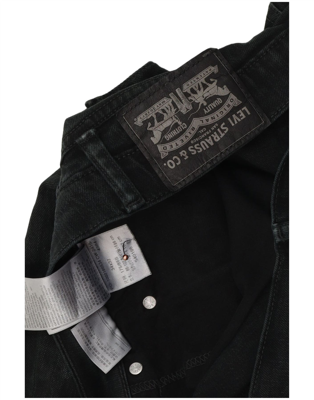 Blugi slim pentru bărbați LEVI'S W34 L32 bumbac negru