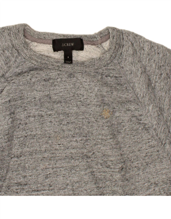J. CREW Womens Sweatshirt Jumper UK 10 Small Grey Flecked Cotton Vintage J. Crew and Second-Hand J. Crew from Messina Hembry 