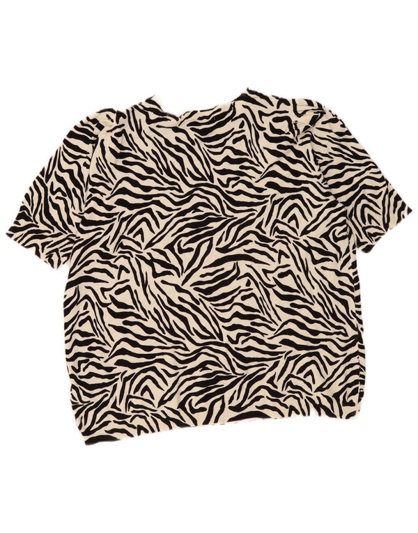 Bluză pentru femei Marks & Spencer, UK 18 XL, viscoză cu imprimeu animal alb