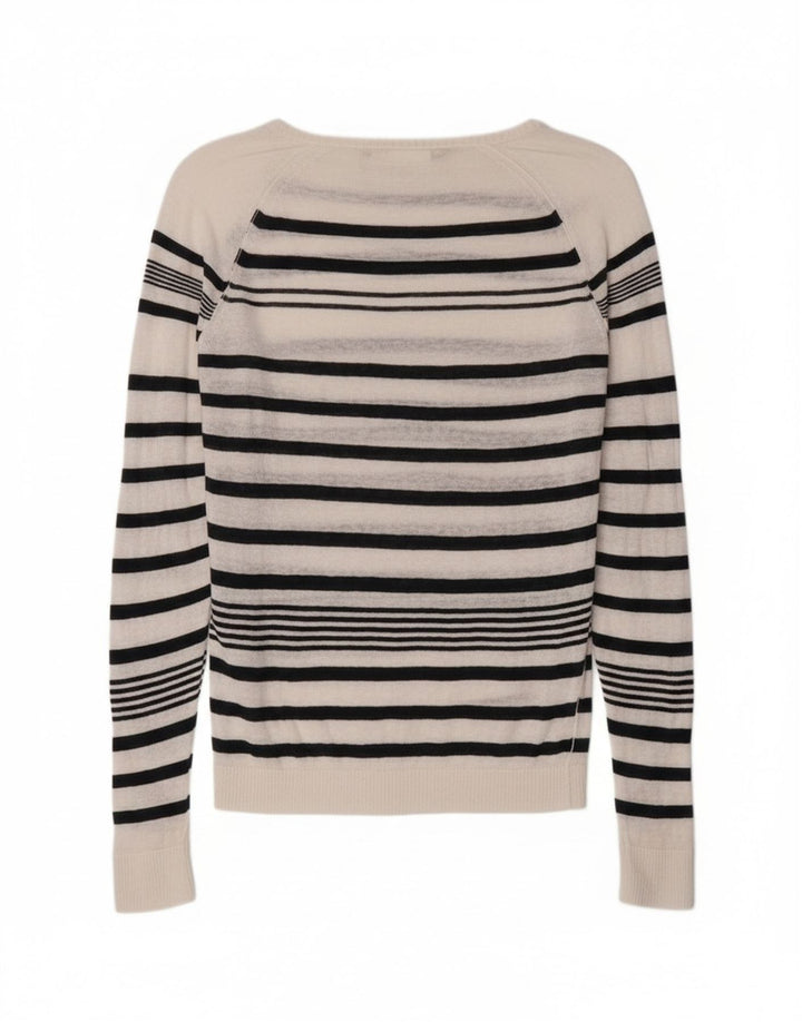 Pulover Diesel pentru femei cu gât de barcă UK 14 Medium White Striped