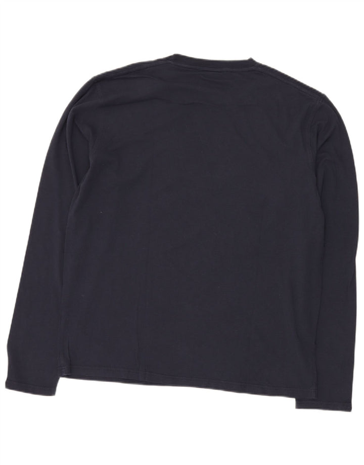 DIESEL Top grafic pentru bărbați cu mânecă lungă XL, bumbac bleumarin