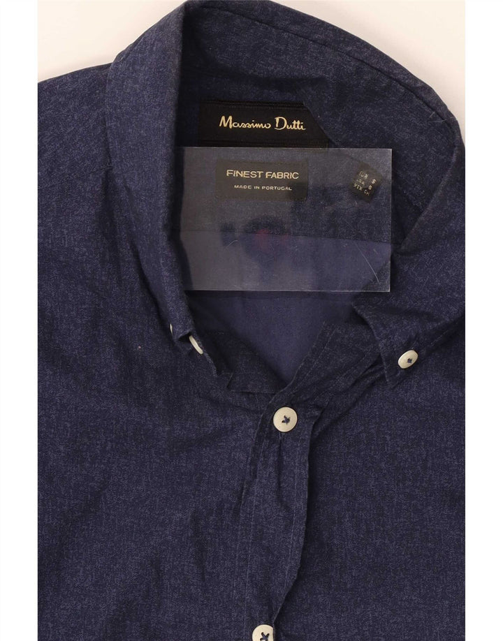 Cămașă Massimo Dutti Bărbați Mic Bleumarin