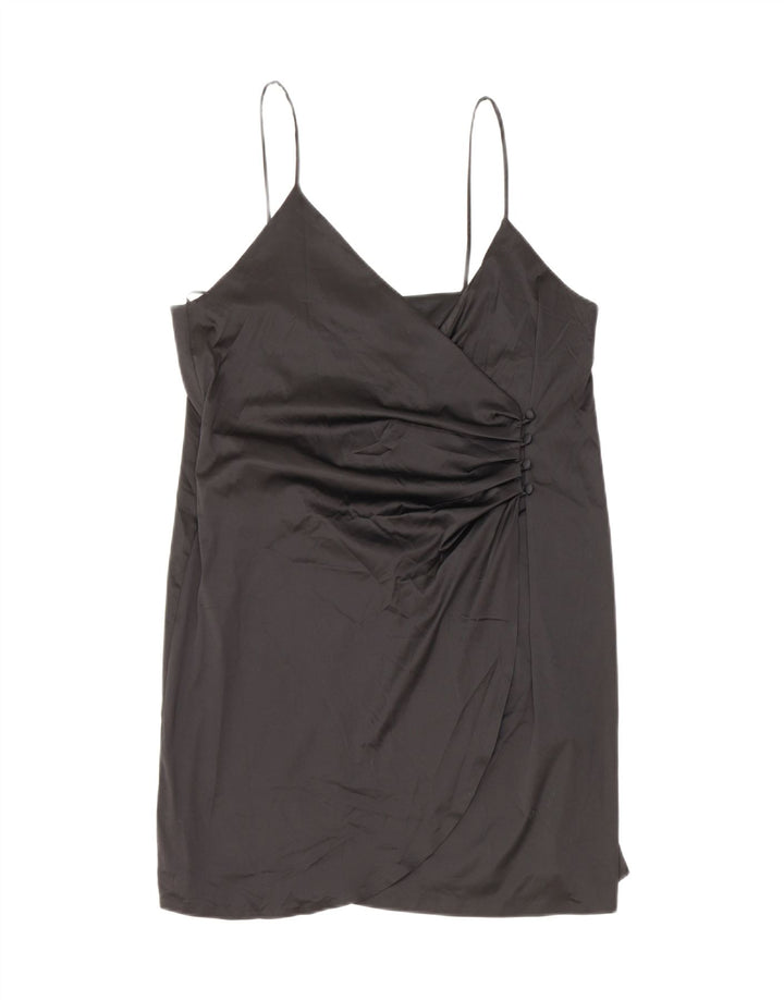 Rochie scurtă pentru femei ZARA UK 12 Poliester negru mediu