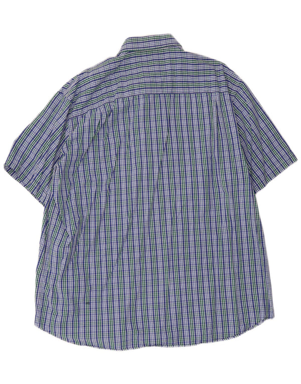 Cămașă cu mânecă scurtă pentru yachting pentru bărbați Paul & Shark Mărimea 45 17 3/4 XL Blue Check