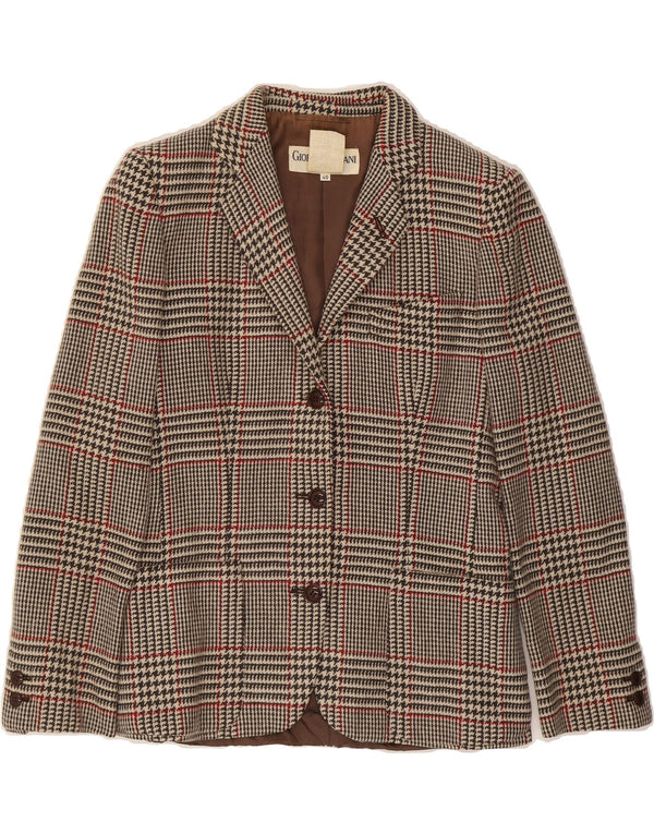GIORGIO ARMANI Womens Blazer Jacket EU 40 Medium Multicoloured Houndstooth