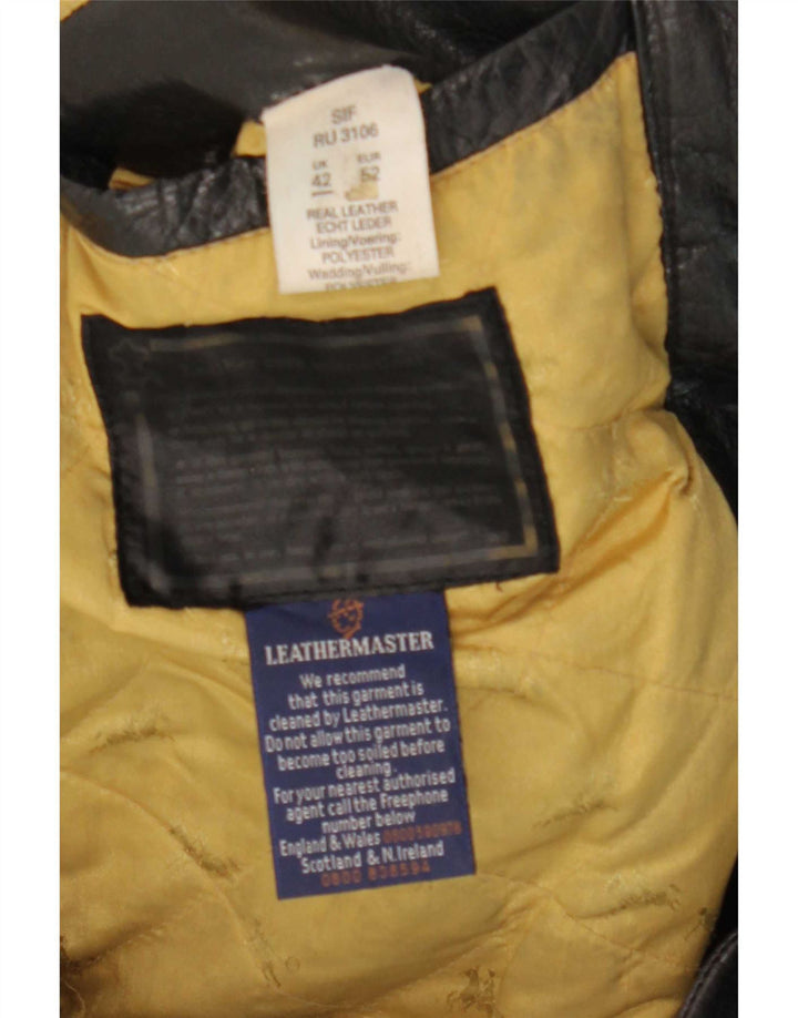 Jachetă motociclist din piele pentru bărbați CLASIC UK 42 XL Negru