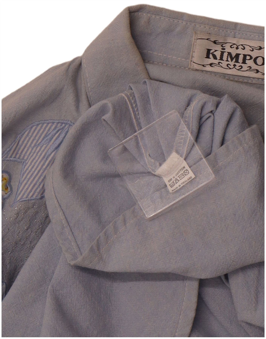 Cămașă VINTAGE pentru femei UK 18 XL, albastru, bumbac, floral, retro