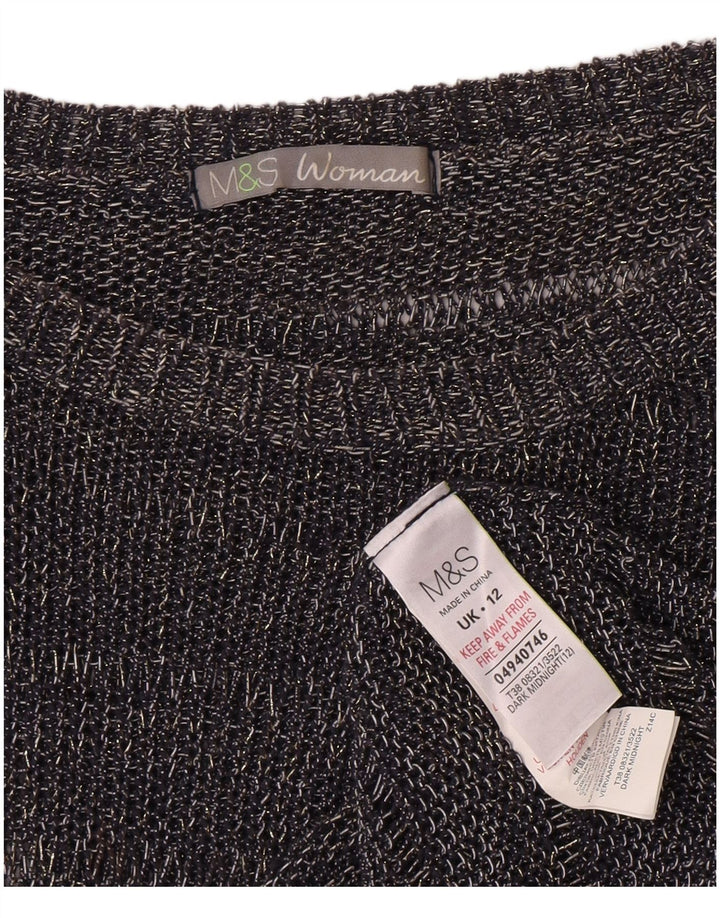 Pulover pentru femei Marks & Spencer cu decolteu cu barca UK 12 Medium Bleumarin