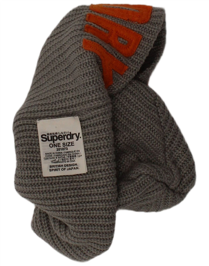 Pălărie tip tricot grafic Superdry pentru bărbați, mărime, logo-ul acrilic gri