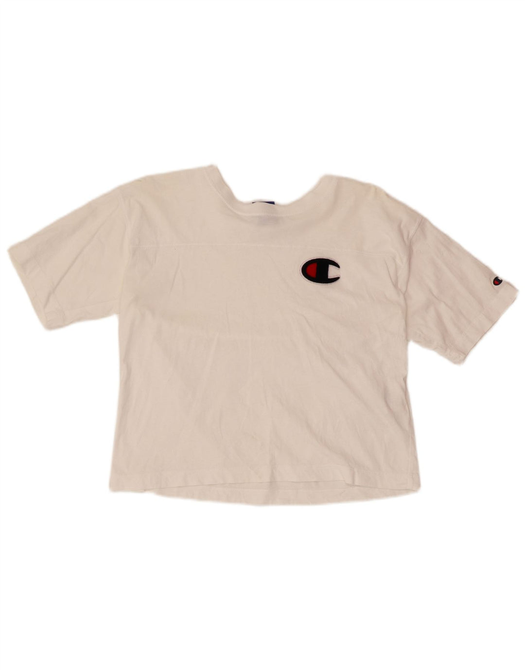 Tricou crop pentru femei CHAMPION Top UK 10 Bumbac alb mic