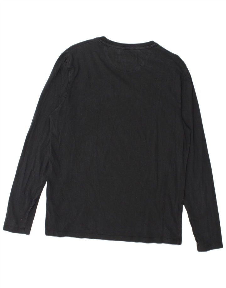 Lyle & Scott Top pentru bărbați cu mânecă lungă din bumbac mediu negru
