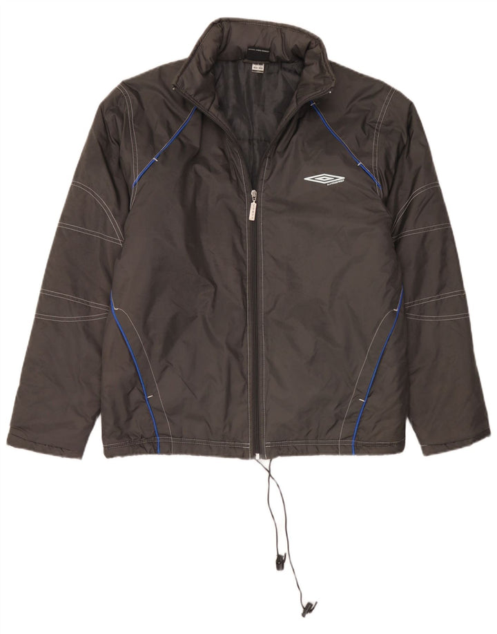 Jachetă căptușită cu glugă Umbro pentru bărbați UK 36, nailon, gri mic